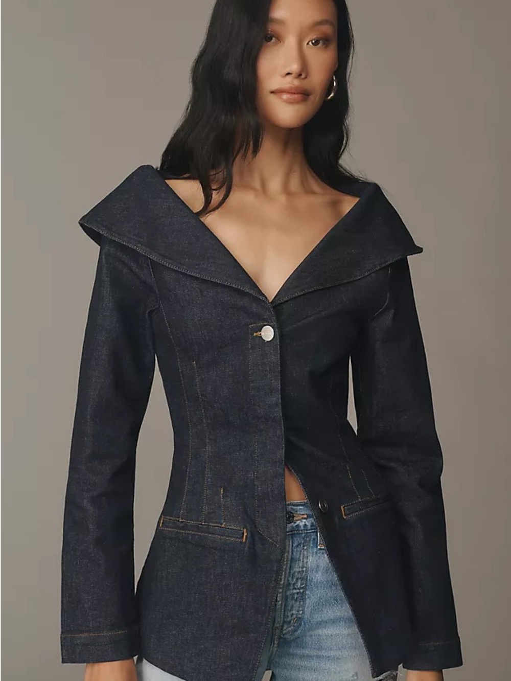 Aligne Elle Denim Blazer Indigo Sz 6